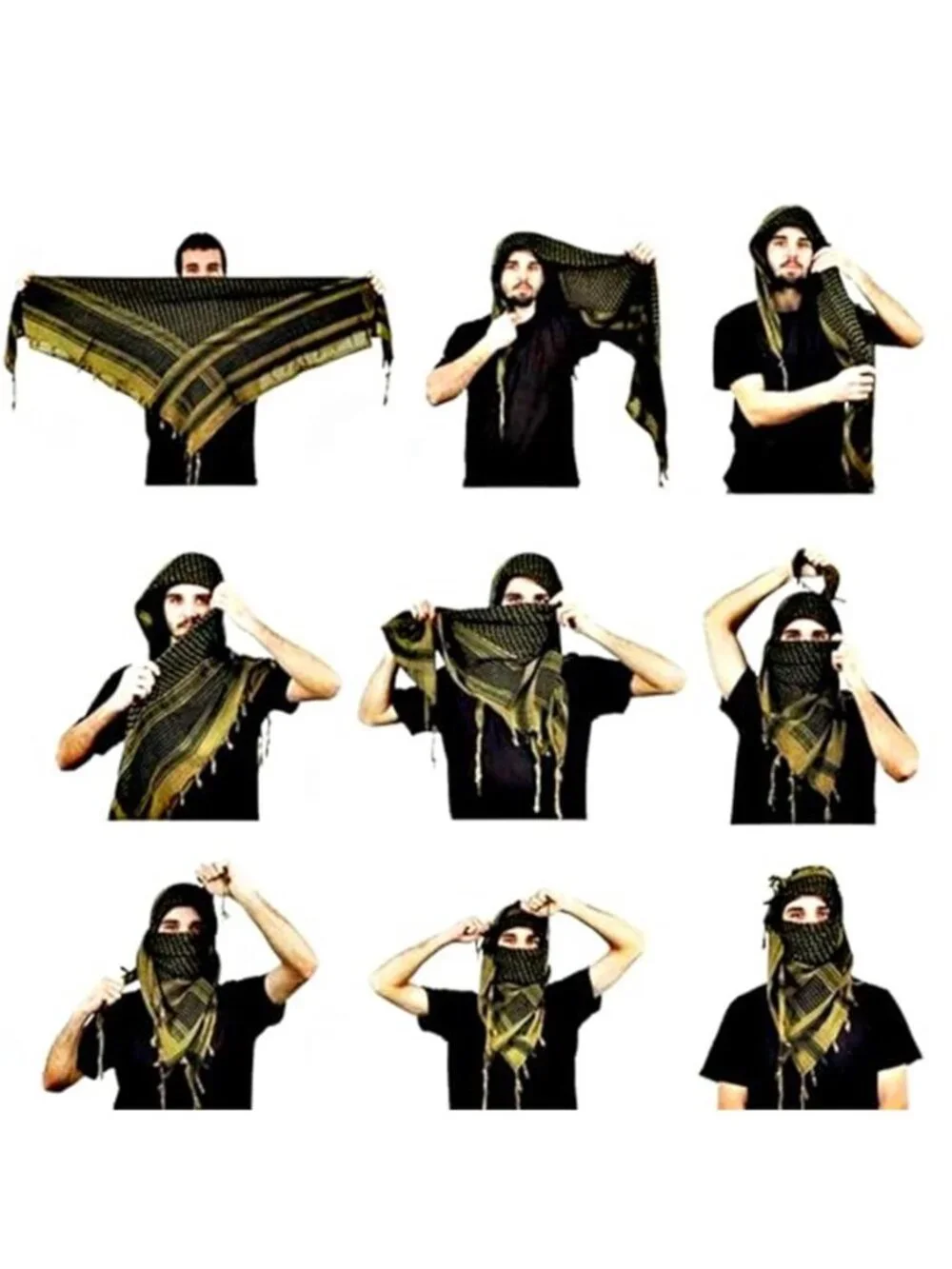 2 Pcs Military Shemagh Tactical Desert Scarf Keffiyeh Neck Head Scarf